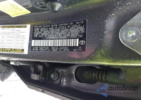 2019 Toyota C-Hr Le z USA, uszkodzony, nr VIN JTNKHMBX5K1024287